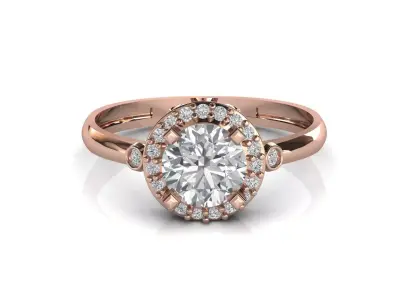 STL 3DM Print Ready Women Diamond Ring Lightweight Printable  3D print model 37