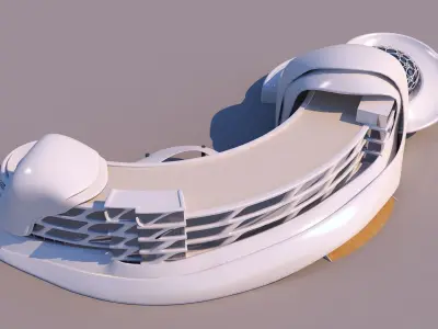 0021 - Organic Curve Hotel - 2Ds Plans - 3Ds Files 3D model