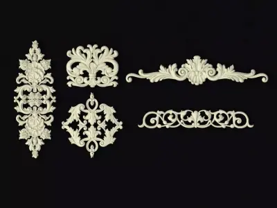 5 high-quality center decors for furniture ornaments 3D model