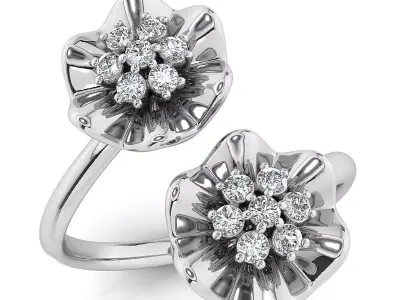 Fancy flower ring  3D print model