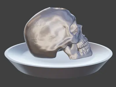 Skull Candle Holder 22mmCandle 3D model