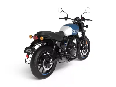 Royal Enfield Hunter 350 - Rebel Blue - Realistic 3D Model Low-poly 3D model