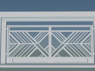 Modern Sliding Garage Gate Minimalist Design 3D print model