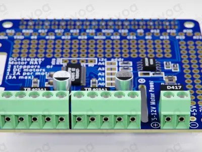 Single-board computers-Adafruit DC Stepper Motor HAT-RaspberryPi 3D model