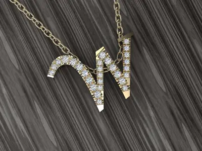 Jewelry Alphabet Pendant W 3D print model