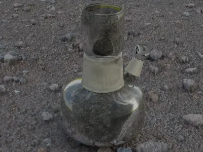 Model of chemical devices Alcohol lamp and flasks  3D model