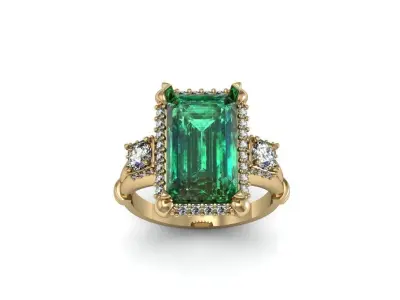 Emerald ring 3D print model order