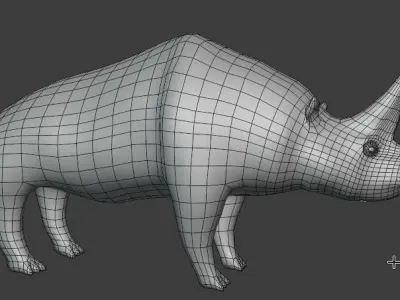 ELASMOTHERIUM rhinoceros Low-poly 3D model