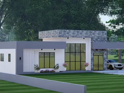 Modern House 3D Model Contemporary Luxury Home Exterior Design 3D model