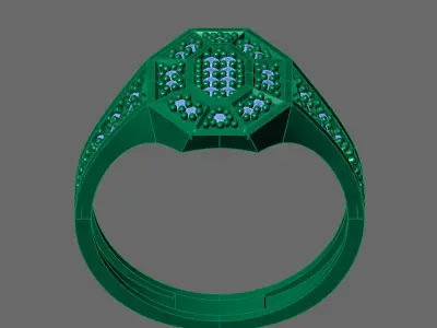 Gents Rings Diamond Men Ring STL 3DM 3D ready print model 3D print model