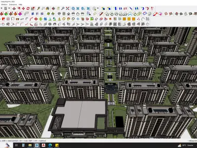 Highrise cluster with luxury apartments 3d model 3D model