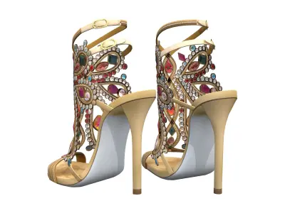 Gemstones Luxury Heels Low-poly 3D model