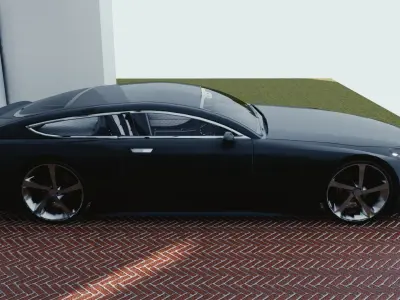 BLENDER EEVEE Brandless Sports GT coupe Low-poly 3D model