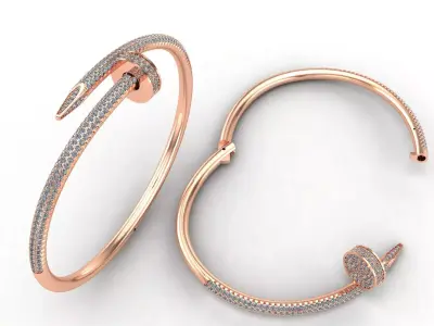 Woment full diamonds bracelet 3D print model