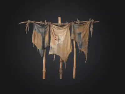 Forsaken Banner Low-poly 3D model