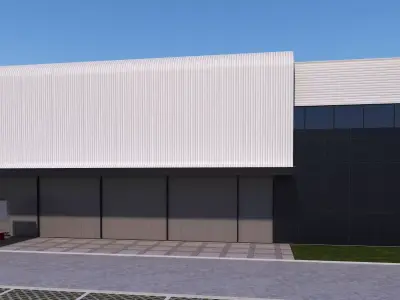 Industrial Building Factory 15 Low-poly 3D model
