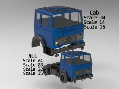 Cab old Truck german 3D print  LP series tractor 69 or 70 3D print model