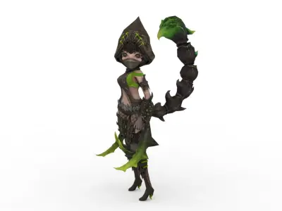 Cartoon girl 3D model