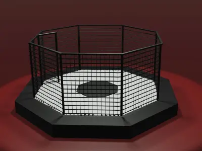 MMA Octagon Cage Free low-poly 3D model