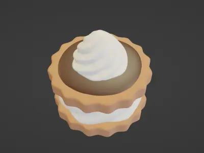 Whipped Cream Cake  Free low-poly 3D model