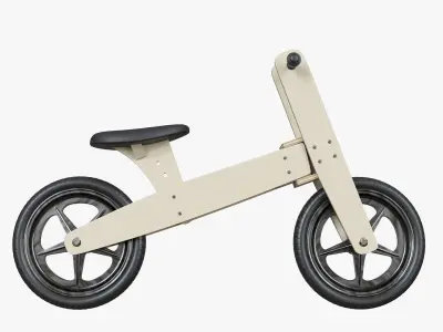 Retro Plywood Push Bike 3D model