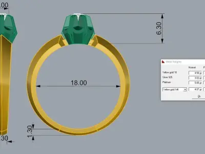 Jewelry Ring Gold 3D print model