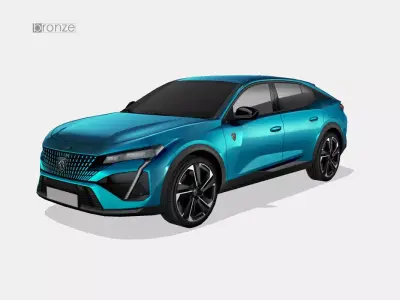 Peugeot 408 2023 Low-poly 3D model