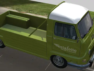 Renault Estafette pickup Low-poly 3D model