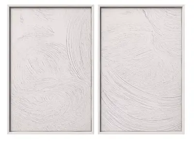 3D Texture White Wall Decor 3D model