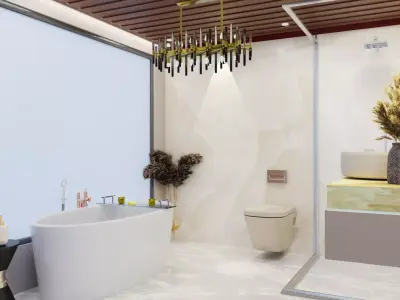Luxury Modern Bathroom Interior Design Asset 3D model