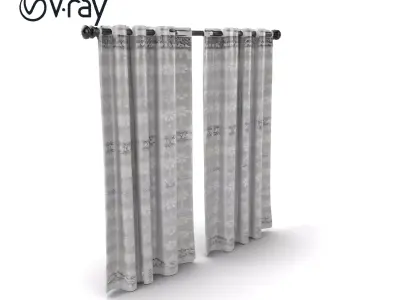 Lace Curtain Panels Ethereal Ambiance model pack Low-poly 3D model