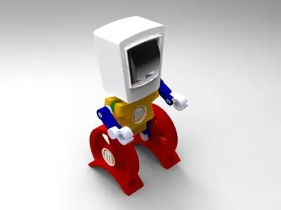 Cute Little Makerbot Mascot Free 3D model