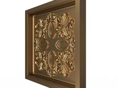 Carved Ceiling Tile 06 Low-poly 3D model