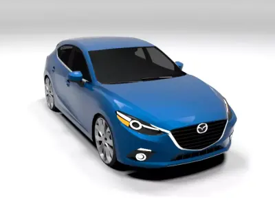 MAZDA 3 LOWPOLY hatchback Low-poly 3D model