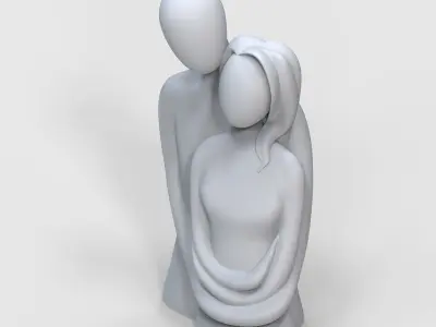Bear Hug Couple Decoration 3D print model