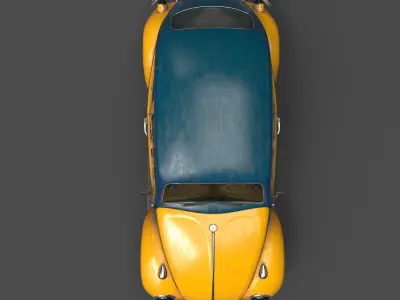 CarBeetle old volkswagen beetle 3D model