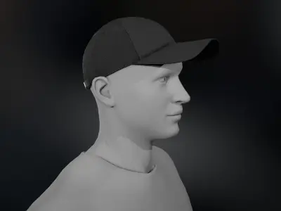Black Basketball Hat Low-poly 3D model