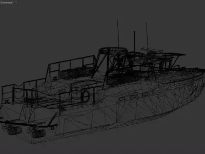 Riverine Patrol Boat with Camo Paint 3D Model 3D model
