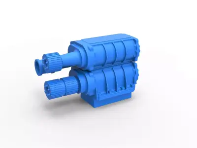 Double Supercharger Scale 1 to 25 3D print model