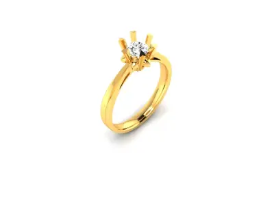 Solitaire Engagement Wedding Women Ring 3D print model