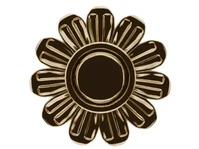 Golden Flower Ornament 3D model