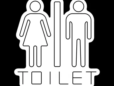 Toilet Neon Sign 3D model