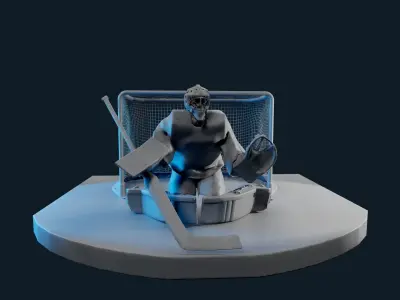 HOCKEY GOALIE POSE 3MODEL NO TEXTURE 3D print model 3D print model