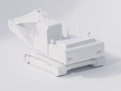 Low Poly Excavator Low-poly 3D model