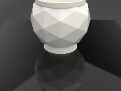 Decorative Triangulated Container Pot for Succulents V1 3D print model