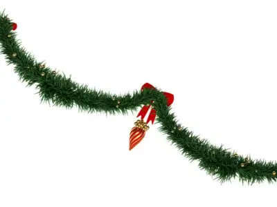Christmas Garland with Bows 2 3D model