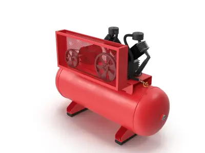 Air Compressor Stationary 120 gallon Low-poly 3D model