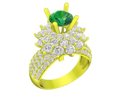 7317  Luxury hongkong style diamond engagement ring 3D print model