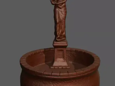 Woman Statue Working Fountain 3D Print 3D print model
