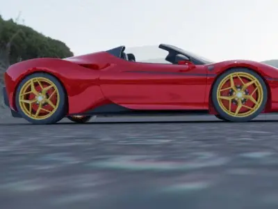 ferrari j50 gold edition Low-poly 3D model